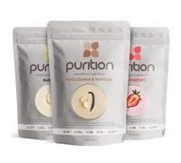 Purition Large Bag 3-Pack - Strawberry, Banana & Macadamia Vanilla | High Protein Wholefood Shakes | Natural Meal Replacement + Whey Protein | Keto Diet, Weight Loss & Healthy Breakfasts | 36 Servings