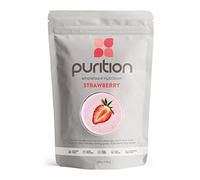Purition Strawberry - High Protein Wholefood Shake | 500g Natural Meal Replacement with Whey Protein for Keto Diet, Weight Loss & Healthy Breakfasts | 12 Servings