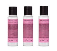 Puritx Set of 3 Organic Geranium, Lime, Peppermint Essential Oils & Aloe Vera Vegan Hand Sanitiser 60ml Travel Size
