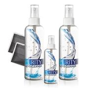 Purity Eyeglass Lens Cleaner Kit - 2 x 8oz and 1 x 2oz Lens Cleaner Spray Bottle + 2 Microfiber Cleaning Cloths - Safe for All Lenses (AR Coated Included), Eyeglasses and Screens - Clear