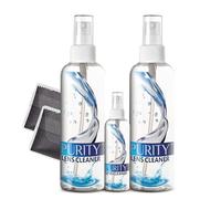 Purity Eyeglass Lens Cleaner Kit - 2 x 8oz and 1 x 2oz Lens Cleaner Spray Bottle + 2 Microfiber Cleaning Cloths - Safe for All Lenses (AR Coated Included), Eyeglasses and Screens - Clear