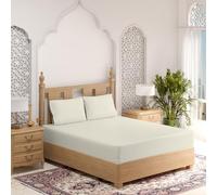 Purity Home 100% Cotton Fitted Sheets King Size 160x200 cm - Ivory, 400 Thread Count Sateen Weave, Soft & Durable Long Staple Cotton Kingsize Bed Sheet, 38cm Deep Pocket, True Grip Elatic Secure Fit