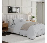 Purity Home 100% Cotton Light Grey King Duvet Cover Set 230x220 cm - 400 Thread Count Long Staple Cotton Sateen Weave, Silky Soft, Breathable, Wrinkle Resistant, Hotel Style, Oeko Tex Certified