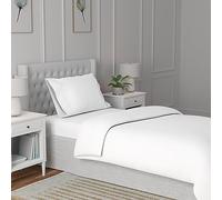 Purity Home 100% Cotton White Single Duvet Cover Set 135x200 cm - 400 Thread Count Long Staple Cotton Sateen Weave, Silky Soft, Breathable, Wrinkle Resistant, Hotel Quality, Oeko Tex Certified