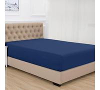 Purity Home 100% Organic Cotton Super King Fitted Sheet, Percale, Navy