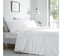 Purity Home 300 Thread Count Single Duvet Cover Set (1 Cotton Duvet Cover & 1 Pillowcase) - Crisp, Cool & Breathable - Organic 100% Cotton with Button Closure - Percale Weave Bedding Set - White