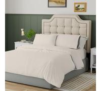 Purity Home Organic 100% Cotton Double Duvet Cover Set Ivory 200x200 cm, 3 Pieces Double Bedding, Lightweight & Breathable for Complete Comfort, Quilt Cover with Secure Button Closure & Inner Ties