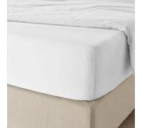 Purity Home Premium 300 Thread Count Double Fitted Sheet with Deep Pockets - Organic 100% Cotton - Cool, Crisp & Breathable - Percale Weave Sheets - Elastic Fitted Bed Sheets Double - White
