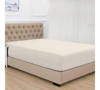 Purity Home Premium King Size Fitted Sheet with Deep Pockets - 100% Cotton - Cool, Crisp & Breathable - Percale Weave Sheets - Elastic King Size Fitted Sheets - Ivory