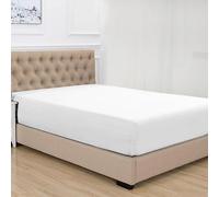 Purity Home Premium Super King Fitted Sheet with Deep Pockets - Organic 100% Cotton - Cool, Crisp & Breathable - Percale Weave Sheets - Elastic Superking Fitted Sheet - White