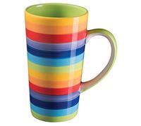 Purity Style Hand Painted Rainbow Stripe Tall Large Mug