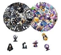 PurityPeck Transparent Sticker Set, 100 Piece Magic Witchy Festival Stickers, Scrapbooking Journaling Planner Stickers, Dark Aesthetic Stickers for Laptop, Kindle and DIY Craft Projects
