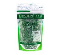 Purize Carbon Activated Extra Slim Filter Tips - 6mm - (250 Pack) - Enhance Your Smoking Experience with Advanced Filtration Technology - with Vastu Storage Mylar Bag (Green)