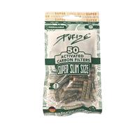 Purize Carbon Activated Filter Tips - Enhance Your Smoking Experience with Super Slim Charcoal Filters - 50 Pack with Vastu Storage Mylar Bag (Organic)