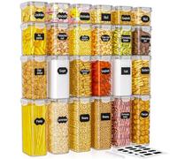 PurKeep 24 Pack Food Storage Containers - BPA Free, Airtight Kitchen Storage for Cereal, Flour, Sugar & Baking Supplies, 42L