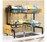 PurKeep Over the Sink Dish Drying Rack 2-Tier Expandable 24.8"-35.4"