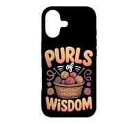 Purls of Wisdom Knitting Knitter Yarn Fiber Arts Pun Case for iPhone 17