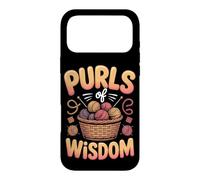 Purls of Wisdom Knitting Knitter Yarn Fiber Arts Pun Case for iPhone 17 Pro Max