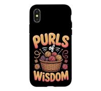 Purls of Wisdom Knitting Knitter Yarn Fiber Arts Pun Case for iPhone X/XS