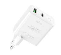 PURO Dual USB A C PD Socket Charger 32W (12 20W) Power Delivery, White