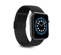 Puro Loop Band Compatible with Apple Watch 42mm 44mm 45mm, Stretch and Breathable Fabric, Clip Closure, Water and Sweat Resistant, Black/White, caja 38/40 / 41mm, Resistant