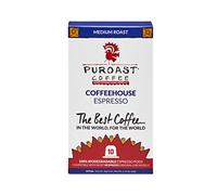 Puroast Coffeehouse Espresso Roast; 10 Count,100% Biodegradable Espresso Pod, High Antioxidant, Smooth, Compatible with Nespresso Original Line Machines*