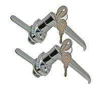 PUROCEAN 2 Sets Level Handle Cam Lock,L-Type Locking Door Handle,Cabinet Handle Lock