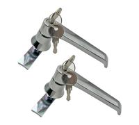 PUROCEAN 2 Sets Level Handle Cam Lock,L-Type Locking Door Handle,Cabinet Handle Lock Chrome (PX057)