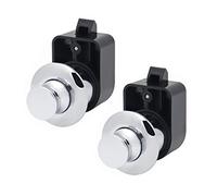 Purocean Upgraded 2 Sets Metal Push Button Latch Rv Compartment Latch Push Catches Knob for Camper Caravan Yacht Boat (Chrome)