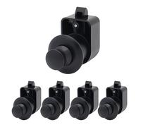 Purocean Upgraded 5 Sets Metal Push Button Latch Rv Compartment Latch Push Catches Knob for RV Camper Caravan Yacht Boat (Black)