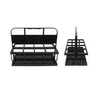 Purokise Collapsible Water Bottle Carrier Sports Foldable Basket Holder 8 Holes Portable Lightweight Cup Storage for Athletes Outdoor Travel Black