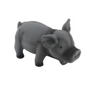Purokise Dog Chew Toy, Cute Pig Grunting Squeak Latex Interactive Toys for Puppies Safe Bite Proof 6.3x3.1x3.1 Inch (Black)