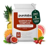 Purolabs Quercetin Supplement 500mg with Quercetin Bromelain & Vitamin C - High Strength Antioxidant & Immune Support Complex with Bioflavonoids, Rosehip & Rutin - 90 Vegan Capsules
