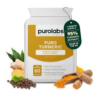 Purolabs Turmeric and Black Pepper Capsules (High Strength) - 95% Curcumin Extract Tablets with Ginger for Men & Women | 60 Vegan Capsules | Made in The UK
