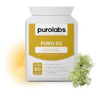Purolabs Vitamin D3 High Strength 3000IU - Vegan Plant-Based Vitamin D Supplements for Women & Men - Premium Vitamin D Capsules for Immune, Bone & Mood Support - 60 Vegan Capsules