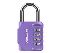 Puroma 1 Pack Combination Lock for Locker 4 Digit Outdoor Waterproof Padlock for School, Gym, Sports, Fence, Toolbox, Gate, Case, Outdoor, Hasp Storage (Purple)