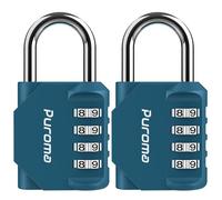 Puroma 2 Pack Combination Lock for Locker 4 Digit Outdoor Waterproof Padlock for School, Gym, Sports, Fence, Toolbox, Gate, Case, Outdoor, Hasp Storage, Cabinets (Dark Green)