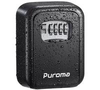 Puroma Key Lock Box, 4-Digit Combination Wall Mount Storage Lockbox 5 Key Large Capacity for House Key, Special Car Key, ID Card (Black)