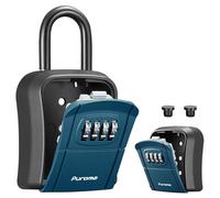 Puroma Key Lock Box, Portable Combination Lockbox Wall-Mounted Key Storage Box for House Keys, Resettable Code Safe Security Lock Box for Home Office Apartment Spare Key Storage (1 Pack, Peacock Blue)