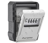Puroma Key Lock Box with Key Hook, Resettable 4-Digit Combination Lockbox, Waterproof Key Storage Security Lockbox, Large Capacity Wall Mounted Lockbox for House Keys, Realtors, Garage Spare Keys
