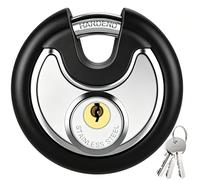 Puroma Keyed Padlock, Stainless Steel Locker Lock Heavy Duty Locks with 3 Keys, Waterproof Gate Storage Unit Lock with Rubber Bumper for Warehouse, Gym Storage Locker, and Outdoors (1 Pack)