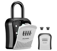 Puroma Lock Box Combination Key Lock Box, Wall-Mounted Portable Storage Lockbox for Keys with Resettable Code, Outside Safe Security Box for House, Apartment, Office Key Storage (1 Pack, Gray)