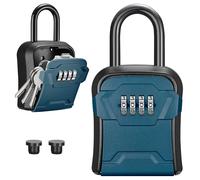 Puroma Lock Box, Key Lock Box Wall Mount & Portable Combination Lockbox with Resettable Code, Security Lockbox for Outside House Keys, Apartment Realtors Spare Keys Storage (1 Pack, Peacock Blue)