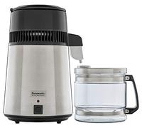 Puromatic - The "Pure Water Machine" makes the Purest Distilled Water and turns off Automatically. Stainless Steel with Glass Collection Carafe for Home and Office.