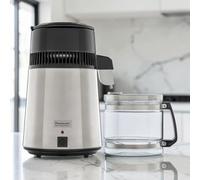 Puromatic Water Distiller Machine, 4 Litre Stainless Steel, Best Value Home Distiller, Purest Water for Drinking, CPAP & Autoclaves, 750W, Glass Jug