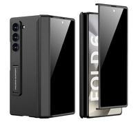 PUROOM for Samsung Galaxy Z Fold 6 Case with Privacy Screen Protector, Z Fold 6 Magnetic Hinge Coverage Protective All-Inclusive Kickstand Shockproof Case (Black with Privacy Screen)