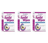 Puroptics Eyelid Wipes | Suitable for use with Sensitive Eyes, Dry Eyes, Blepharitis & MGD | Detergent and Preservative Free | 20 Individually Wrapped Eyelid Cleansing Wipes (3)