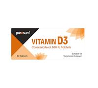 Purosure Vitamin D3 800 IU - 30 Tablets - High Potency, Easy to Swallow Pure Vitamin D Softgel Tablets- Vitamin D3 Supplements Helps Boost Health and Immune System