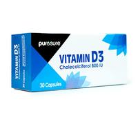 PuroSure Vitamin D3 800 IU - 360 Capsules - 1 Year Supply Easy to Swallow Pure Vitamin D Softgel Capsules - High Potency, Vitamin D3 Supplements Helps Boost Health and Immune System.