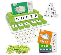Purphy Matching Letter Spelling and Number Game, Educational Toys,Learning Toys Building Blocks Phonics Games for 5 Year Old,Gift for 4 5 6 Year Old Boy Girl